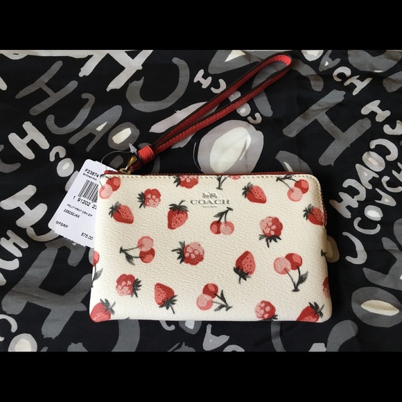 Coach Handbags - Coach Wristlet - Strawberry Cherry
